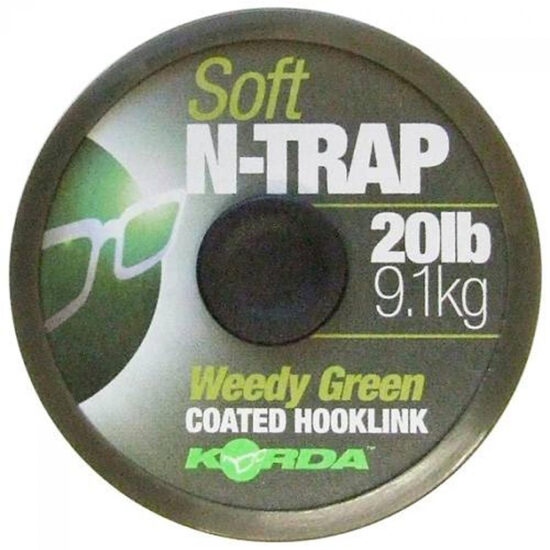 Korda návazcová šňůrka n-trap soft green 20 m - nosnost 20 lb / 9