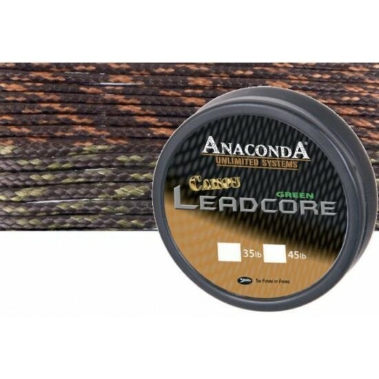 Anaconda návazcová šňůra camou leadcore 10 m - nosnost 35lb / barva camo green