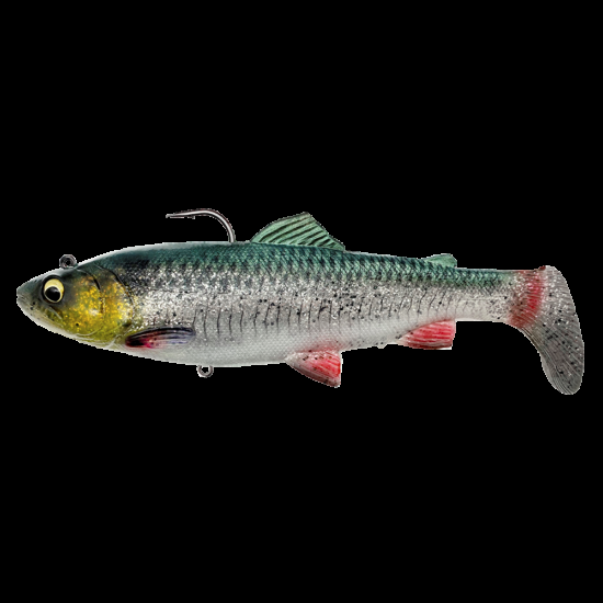 Savage gear gumová nástraha 4d rattle shad trout sinking green silver - 20